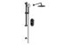 ROUND CONCEALED VALVE HEAD & ARM BLACK